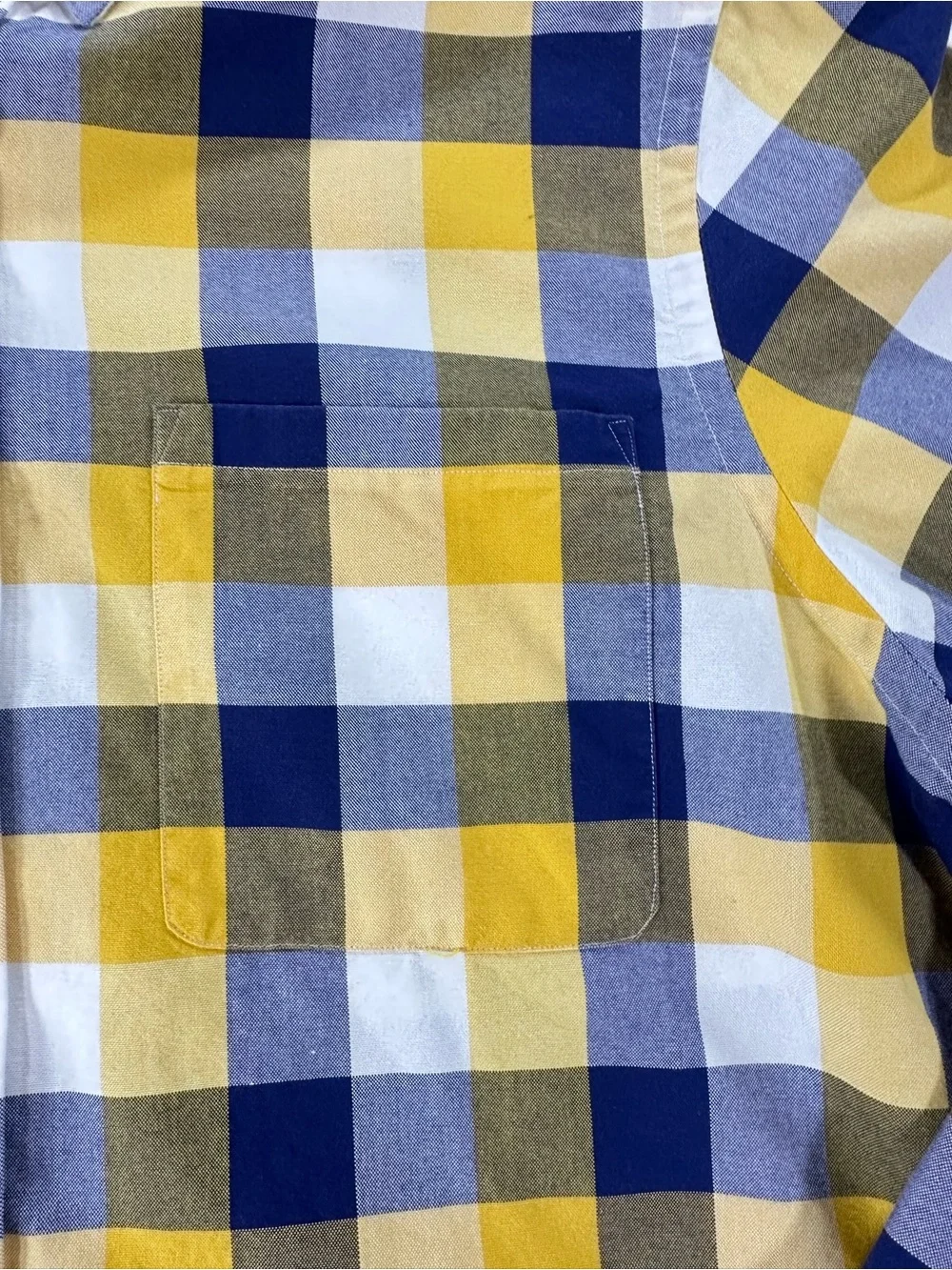Men’s Banana Republic Yellow & Blue Checked Button-Down Shirt L
